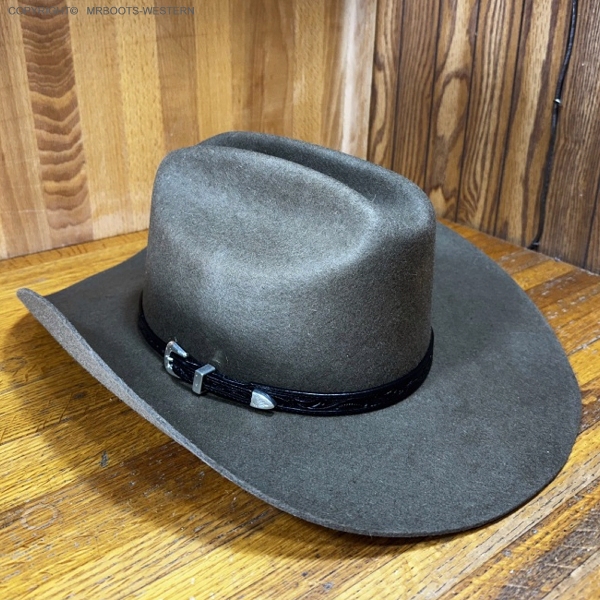 AU-LC-51-BLK Hat Band Hand Carved Black Leather 1/2" Wide