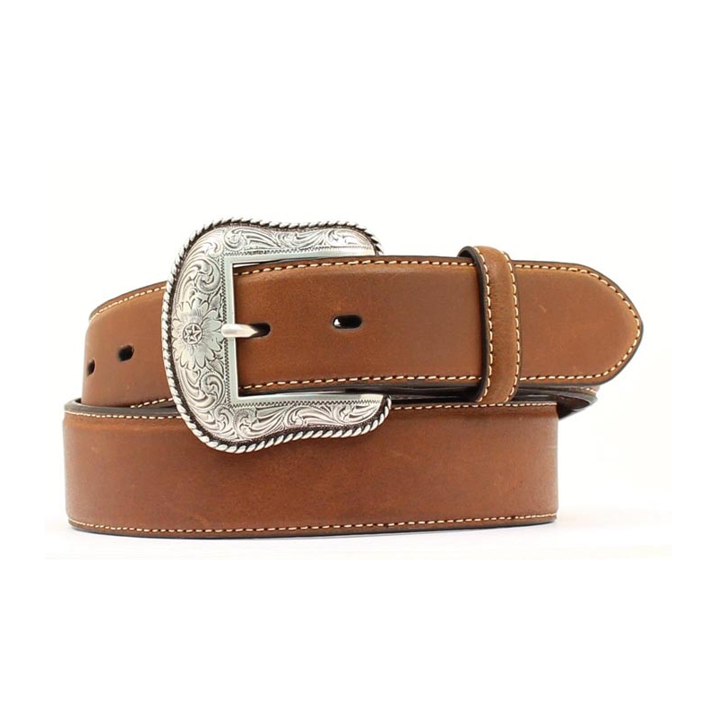 NA-24534-57 Basic Western Chestnut Leather Belt
