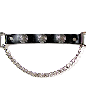 ML-BS17-UB Boot Strap Black Leather with Buffalo Nickel Conchos