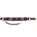 ALM-564-BL-XX Boot Strap Black Leather with X Conchos