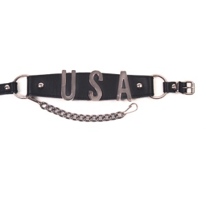 ALM-USA-BL Boot Strap Black Leather & Nickle Plated USA