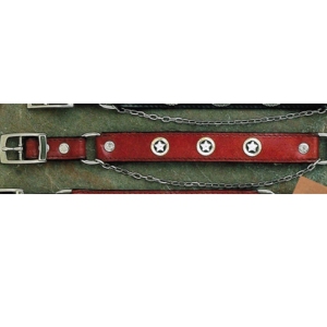 AU-BBR-03BR Boot Strap Brown Leather with Round Star Conchos