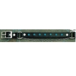 AU-BBR-08 Boot Strap Black Leather with Turquoise Stones