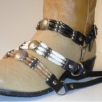 CM-BS-301 Boot Strap Triple Strand with Beads and Concho