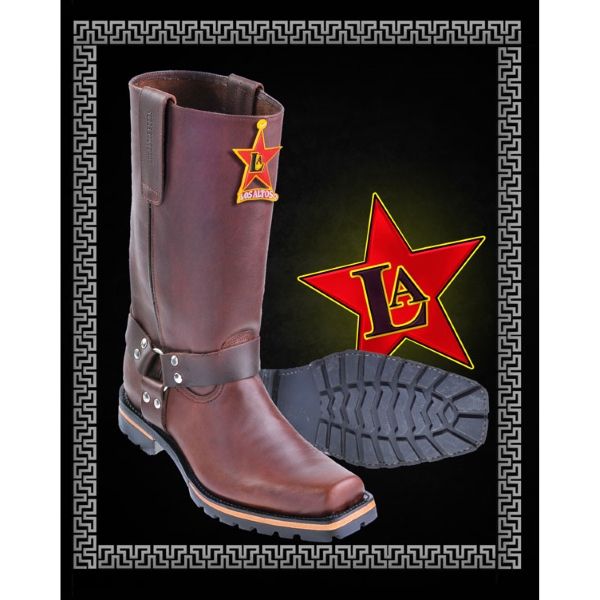 LAB-55T5407 Los Altos Biker Boots Brown Leather