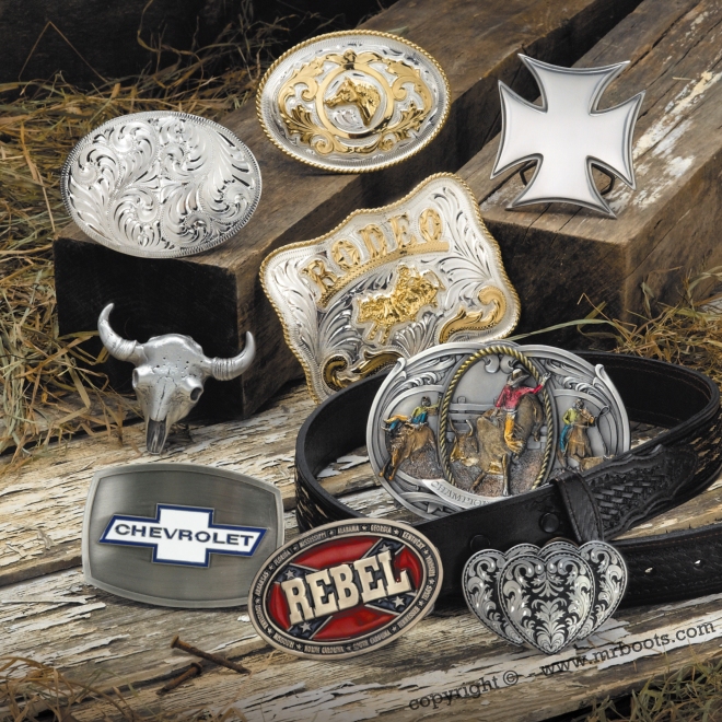 Customizable Mortenson Silver Engraved Rodeo Trophy Belt Buckle 