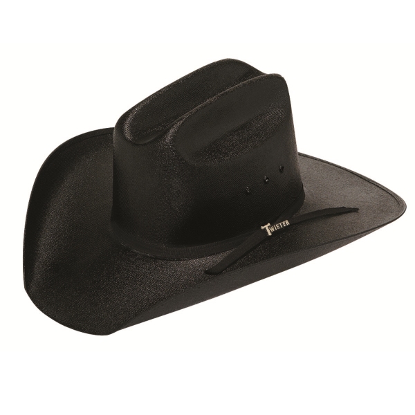 MF-T71538-01 Western 8X Shantung Straw Hat Black