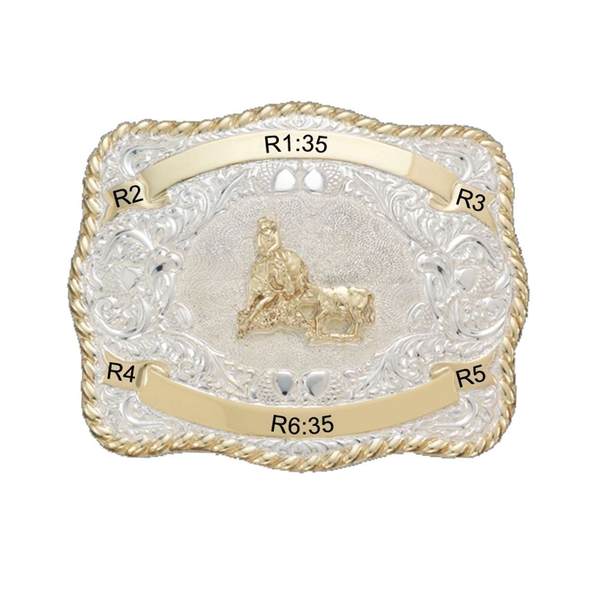 CR-00531 Trophy Buckle Oval 6 ribbons