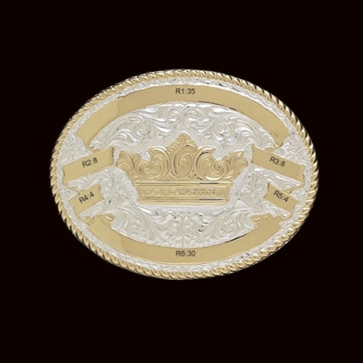 CR-02091 Trophy Buckle Oval 6 ribbons