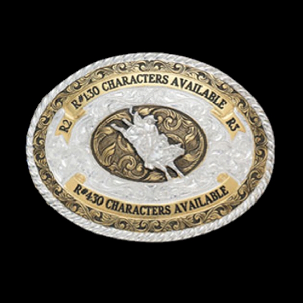 CR-06196 Trophy Buckle Oval 4 ribbons