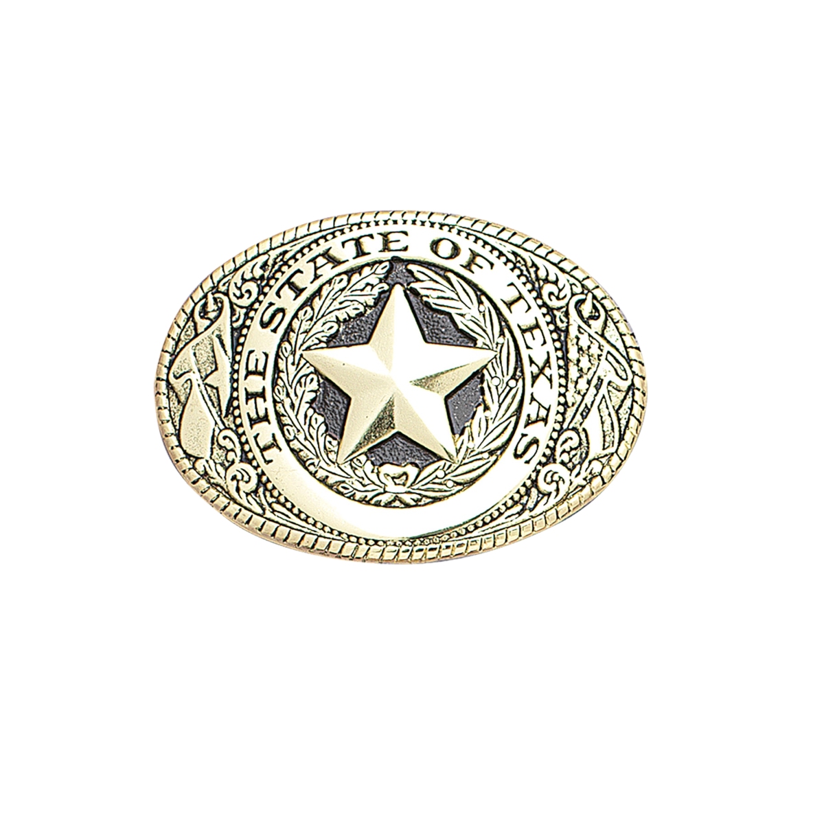 MF-37006 Belt Buckle The State of Texas Black and Gold