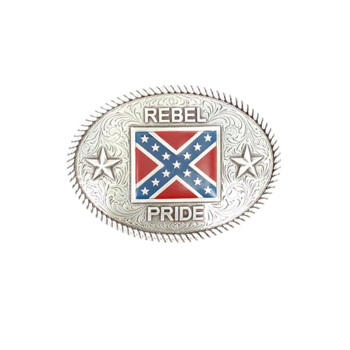 MF-37052 Belt Buckle "Rebel Pride" w/Confederate Flag