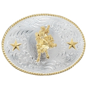 MF-37570-41 Belt Buckle Oval with Bull Rider