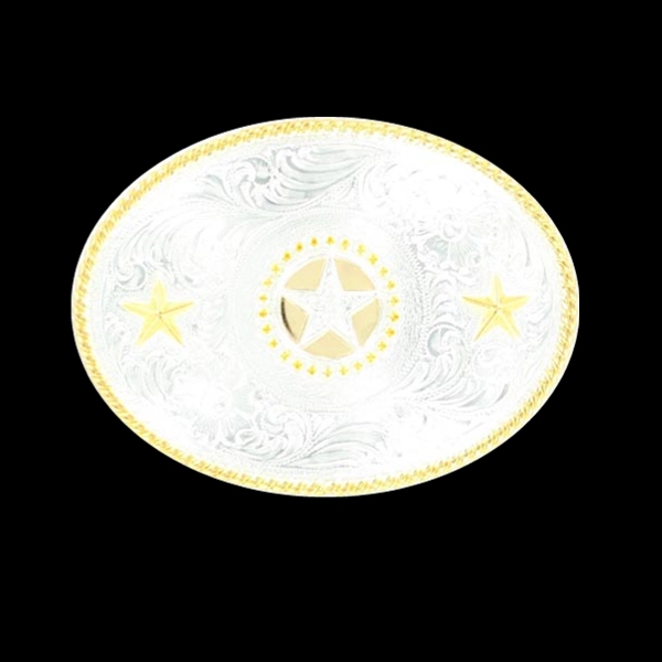 MF-37570-44 Belt Buckle Oval with Berry Star