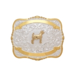 MF-38422 Trophy Buckle Goat 2 Ribbons