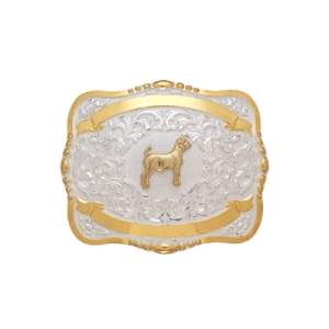MF-38422 Trophy Buckle Goat 2 Ribbons