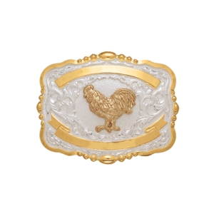 MF-38430 Trophy Buckle Rooster 2 Ribbons