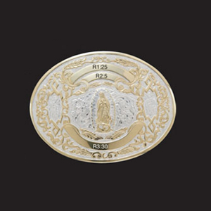 MF-C08841 Trophy Buckle Oval 3 ribbons