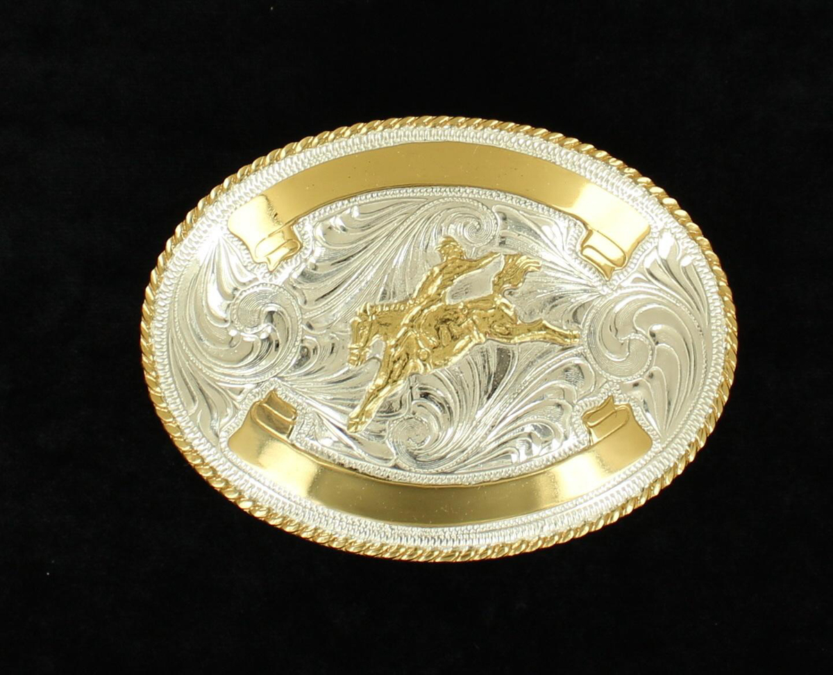 MF-C10366 Trophy Buckle Oval 2 ribbons