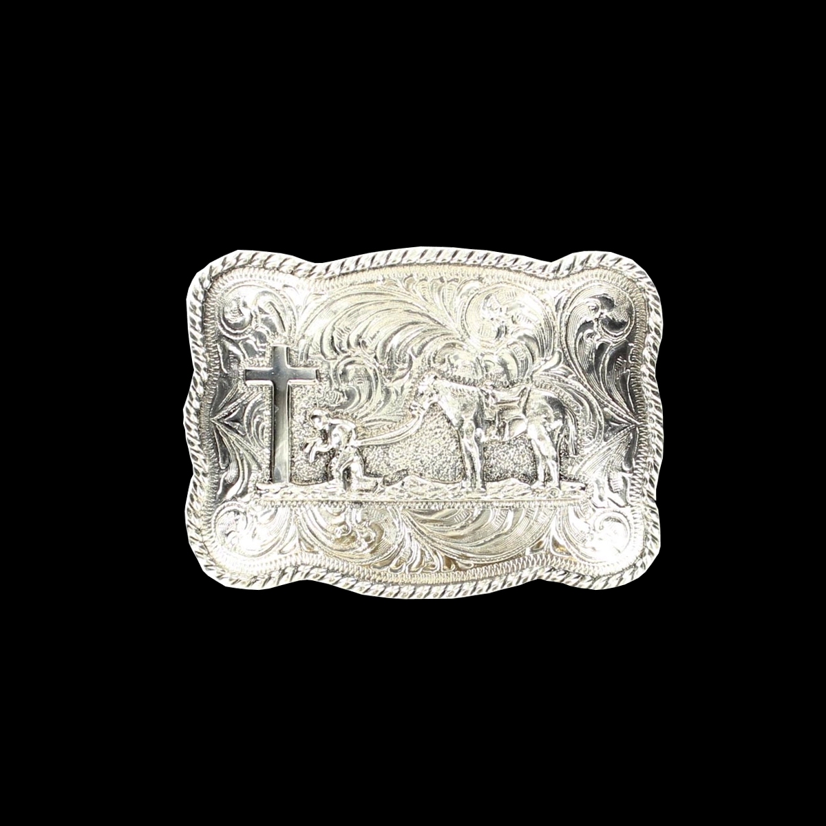 MF-C10379-48 Belt Buckle Antique Silver Cowboy Prayer