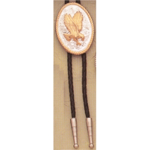 MF-22264 Bolo Tie Oval Silver with Gold Eagle