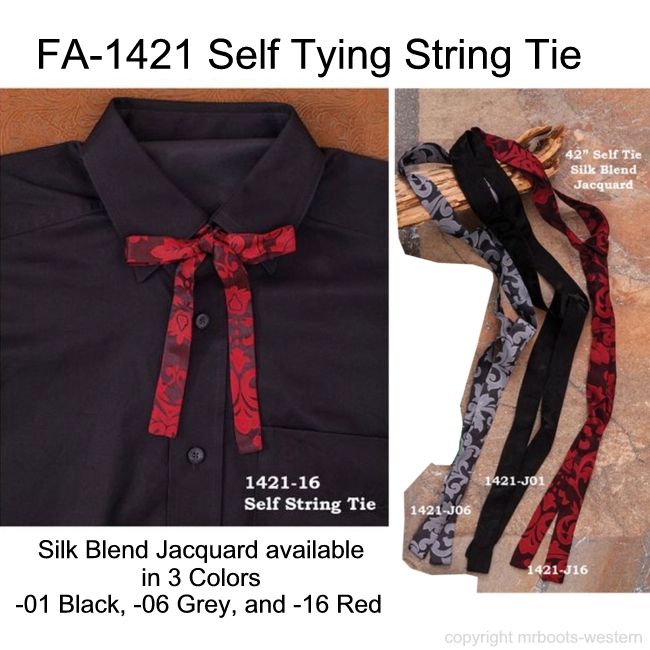 FA-1421 Self Tying String Tie Jacquard Tie 3 Colors
