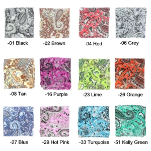 MF-09042 Silk Paisley Wild Rag 12 Available Colors