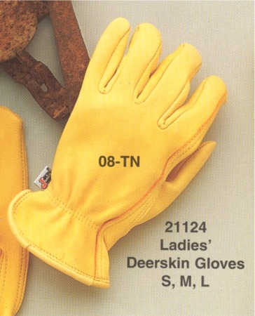 MF-H21124-08 Ladies HDX Tan Deerskin Work Gloves