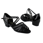 VF-1670C-L174-15-SP Dance Shoe Black Sparkle & Black Patent