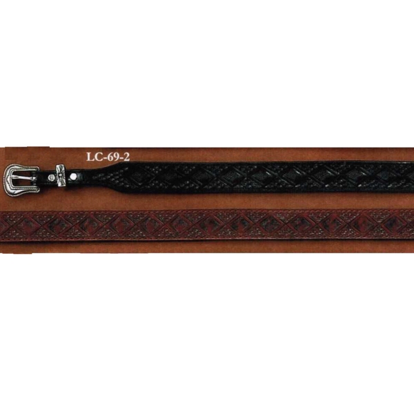 AU-LC-69-2 Hat Band Hand Tooled Leather