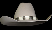 CM-HB-301 Hat Band Triple Strand of Beads with Conchos