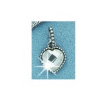 MF-29116 Silver Heart Charm with Crystal - Add A Charm Series