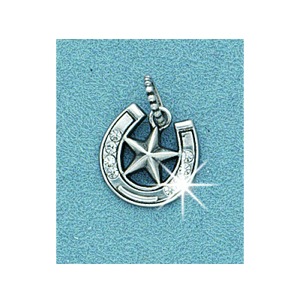 MF-29132 Silver Horshoe and Star Charm - Add A Charm Series