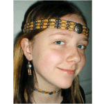 CM-HB2-301 Head Bands Triple Strand of Beads and Concho