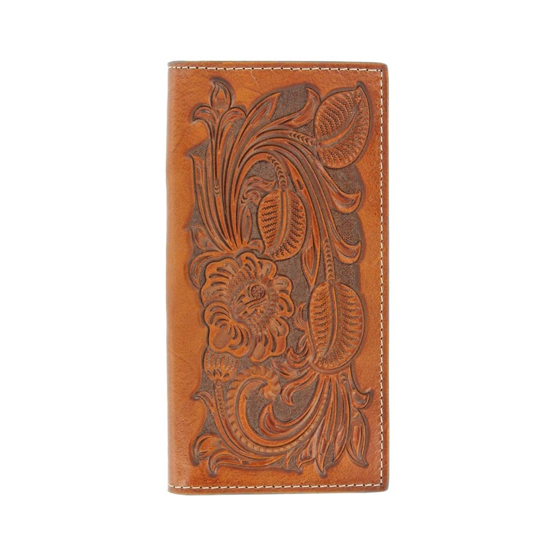 NA-54390-08 Rodeo Wallet Tan Leather Hand Tooled