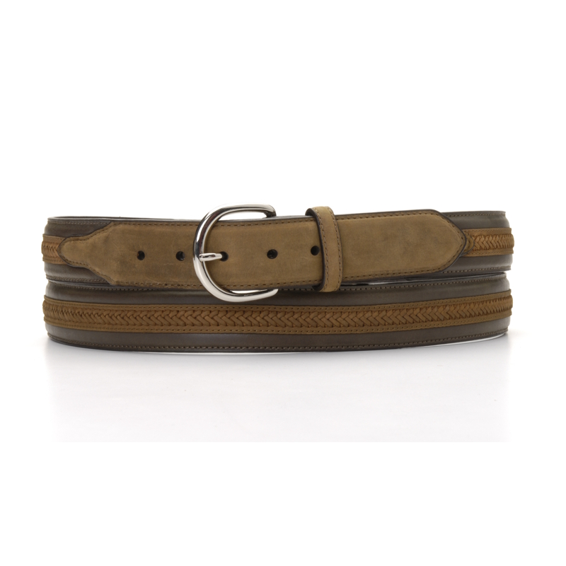 NA-24260-02 Western Brown Leather Belt with Billets