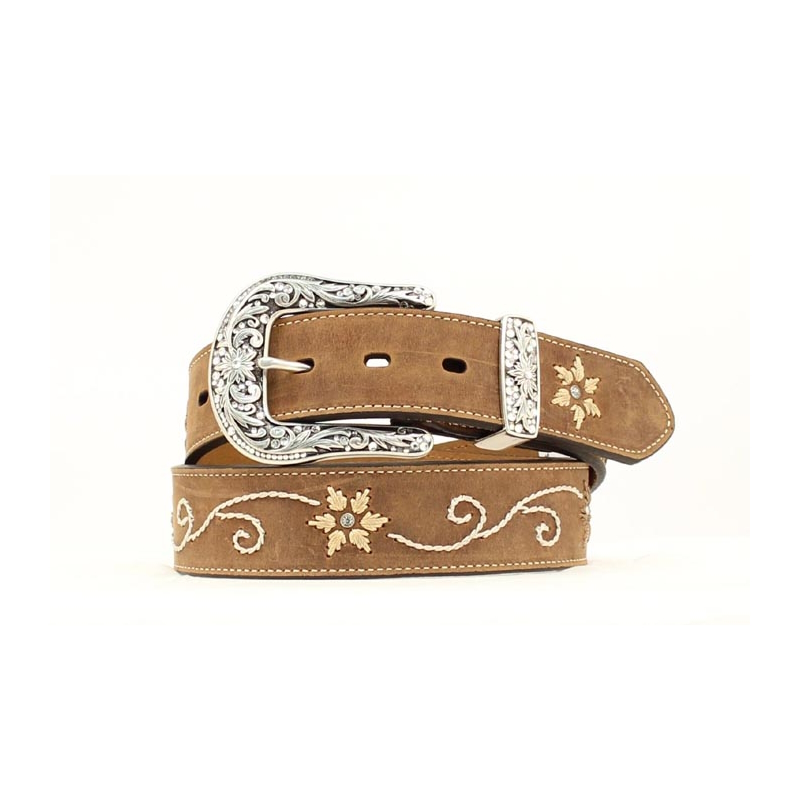 NA-34470-44 Fashion Western Belt with Embroidered Floral Design