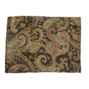 WT-WR-PA004 Silk Paisley Printed Wild Rag Frontier Gold Black